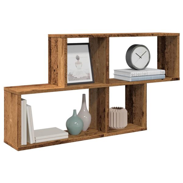 vidaXL Wall Shelf Old wood Engineered wood 39.4 in x 7.1 in x 20.9 in