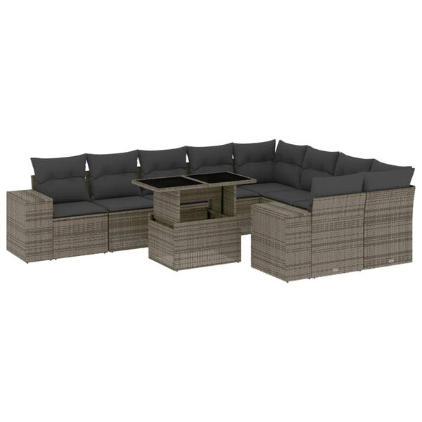 vidaXL Garden Sofa Set Grey