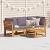 vidaXL Garden Lounge Set Dark Grey, Acacia Wood Solid Acacia Wood, Polyester