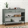 vidaXL Console Cabinet Grey Solid pine wood, Metal Medium Cabinet