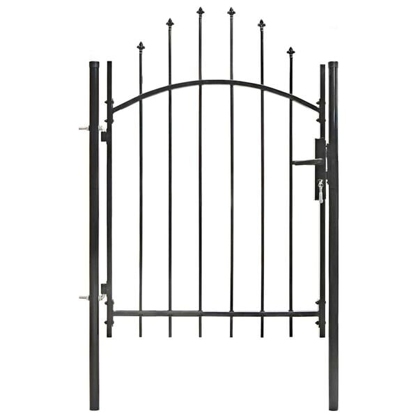 vidaXL Garden Gate Steel 39.4"x59.1" Black