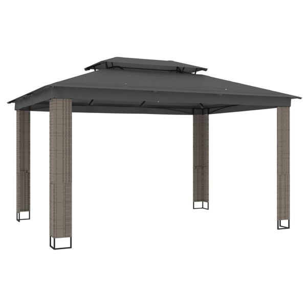 vidaXL Gazebo Anthracite Powder-coated steel, polyester with PA coating