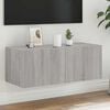 vidaXL TV Wall Cabinet Grey sonoma Engineered wood Medium