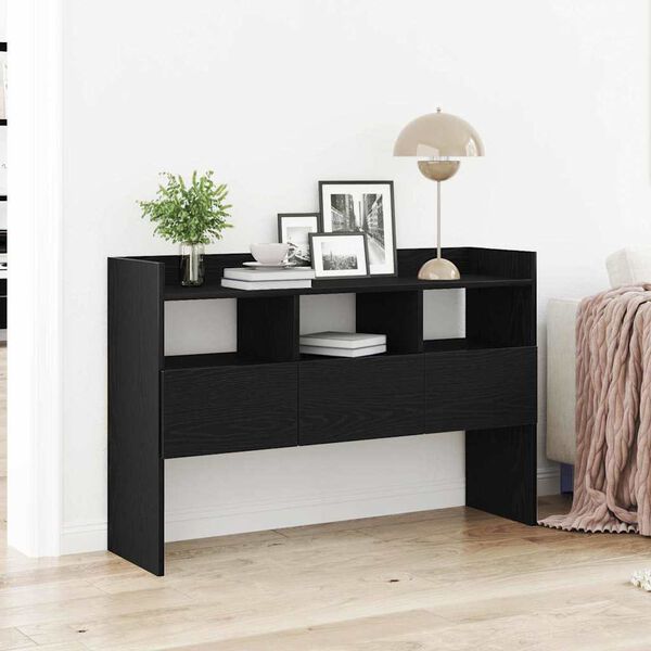 vidaXL Sideboard Black Oak 41.34 x 11.81 x 27.56 in Engineered Wood