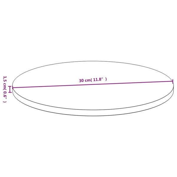 vidaXL Table Top Natural Bamboo Bamboo 11.8 in Diameter Durable