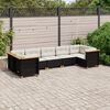 vidaXL Garden Sofa Set Black, Cream White