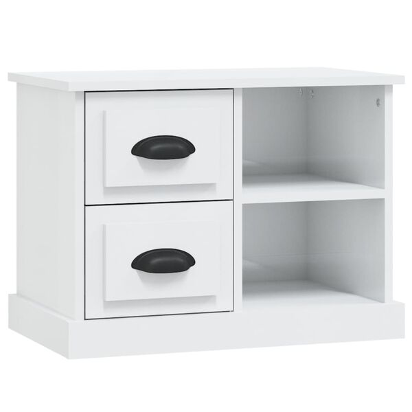 vidaXL Bedside Cabinet High gloss white Engineered wood