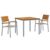 vidaXL Garden Dining Set 3 pcs Gray and brown 35.4" x 35.4" x 29.5