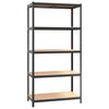 vidaXL 5-Layer Heavy-duty Shelves 2 pcs Gray Steel&Engineered Wood