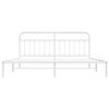 vidaXL Bed Frame White Powder-Coated Steel Full Bed Frame Rectangular