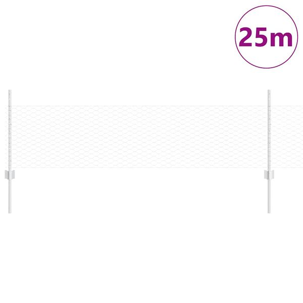 vidaXL Fence with Post Silver 1.64 x 82.02 ft Steel