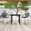 vidaXL Dining Set Black Powder-coated steel, glass, PVC rattan Medium