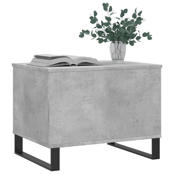 vidaXL Coffee Table Concrete Grey Engineered Wood, Metal Medium