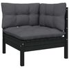 vidaXL Garden Lounge Set Black, Anthracite Solid pine wood, 100% polyester