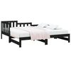 vidaXL Day Bed Black Solid pine wood Double