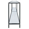 vidaXL Console Table White Tempered glass Large Console Table