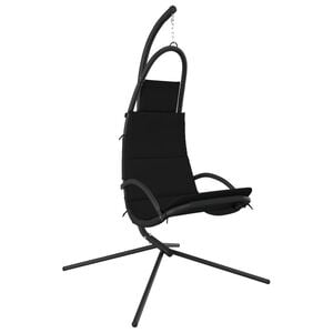 vidaXL Garden Swing Chair Black Oxford Fabric One Size Ergonomic