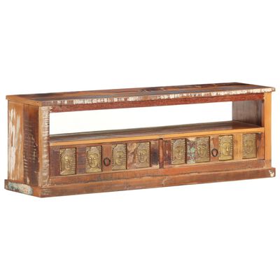 vidaXL TV Cabinet with Buddha Cladding 47.2"x11.8"x15.7" Reclaimed Wood