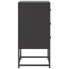 vidaXL Bedside Cabinet Set of 2 Black Steel Standard Bedside Cabinet