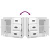 vidaXL Sideboard High gloss white Engineered wood, metal Standard