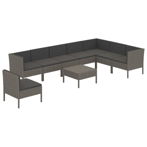 vidaXL Garden Lounge Set Grey, Anthracite (cushions)