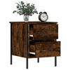 vidaXL Bedside Cabinet Set of 2 Smoked Oak Engineered Wood, Iron