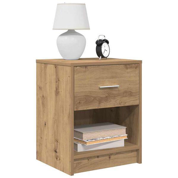 vidaXL Bedside Cabinet Set of 2 Artisan oak Engineered wood Medium
