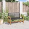 vidaXL Garden Bench Black and Brown Poly Rattan, Solid Acacia Wood, Metal