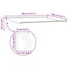 vidaXL Retractable Awning White 157.48" x 118.11" Polyester