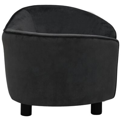 vidaXL Dog Sofa Black 27.2"x19.3"x15.7" Plush