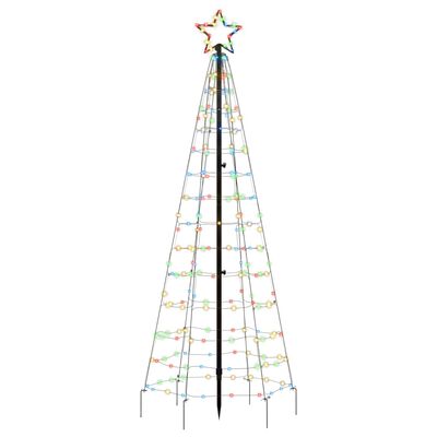 vidaXL Christmas Tree Light with Spikes 220 LEDs Colorful 70.9"