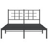 vidaXL Bed Frame Black Powder-Coated Steel Full Bed Frame Rectangular