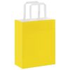 vidaXL Paper Bags 50 pcs with Handles Yellow 18x8x22 cm