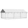 vidaXL Dog Kennel Silver Galvanized steel Large Dog Kennel Rectangular