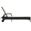 vidaXL Sun Lounger Black PE rattan, powder-coated steel Standard
