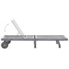 vidaXL Sunlounger Grey Solid Acacia wood, Polyester 78.7 in long