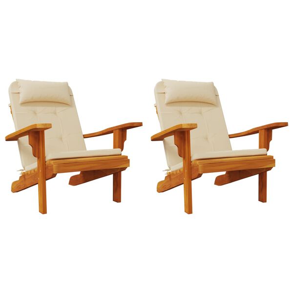 vidaXL Adirondack Chair Cushion Set of 2 Beige