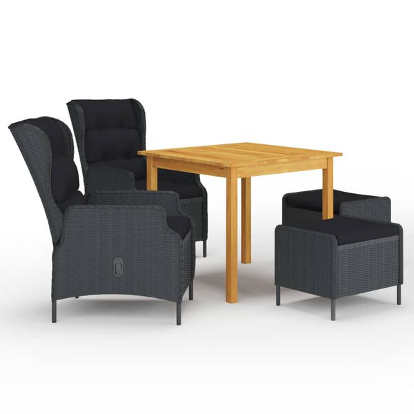 vidaXL Patio Dining Set Dark Grey Solid Acacia Wood Medium