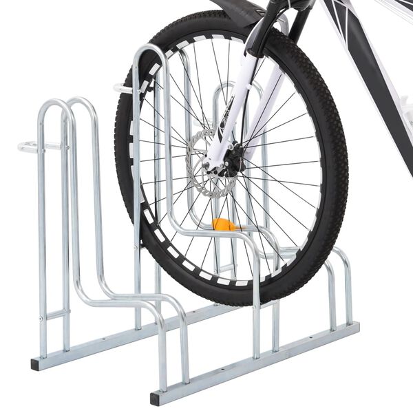 vidaXL Bicycle Stand for 3 Bikes Floor Freestanding Galvanized Steel