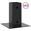 vidaXL Post Bases Square 12 pcs Anthracite 2.80x2.80" Powder-coated Steel