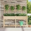 vidaXL Garden Planter Beige 63.39 x 18.11 x 60.04 in Solid Fir Wood