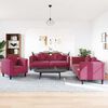 vidaXL 3 Piece Sofa Set with Pillows Wine Red Velvet