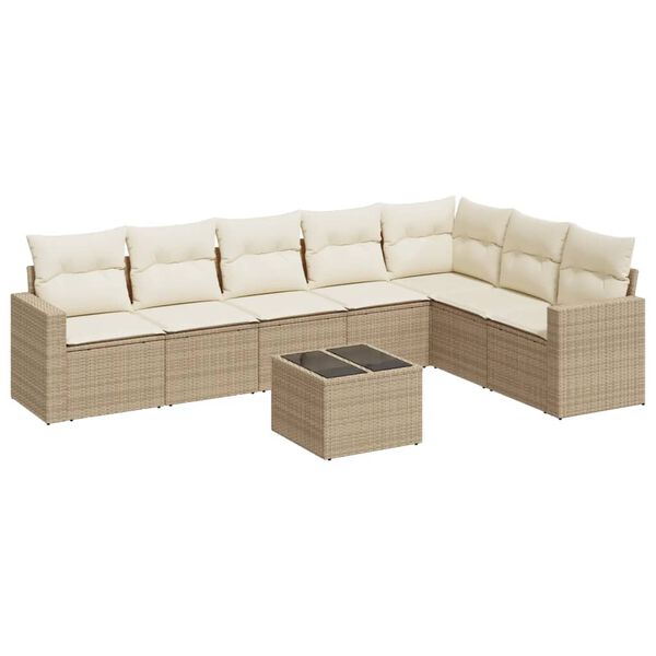 vidaXL Garden Sofa Set Beige, Cream White