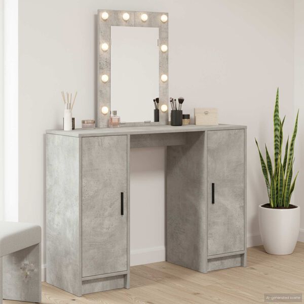 vidaXL Dressing Table with Storage Light Grey 40.16 x 12.99 x 53.15 in