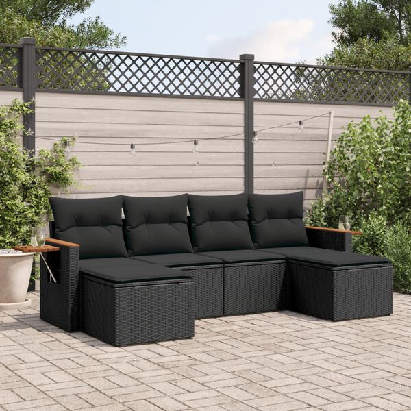 vidaXL Garden Sofa Set Black