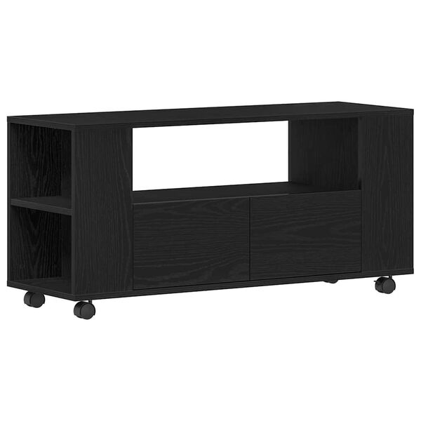 vidaXL TV Cabinet Black Oak Engineered Wood Medium TV Cabinet