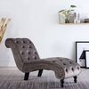vidaXL Chaise Lounge Gray Polyester Velvet Medium to Large Ergonomic