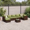 vidaXL Patio Lounge Set Brown PE rattan Large Modular