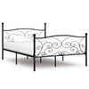 vidaXL Bed Frame Black Metal, Plywood Full Classic/Traditional