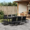 vidaXL Garden Dining Set Black